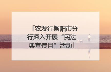 农发行衡阳市分行深入开展“民法典宣传月”活动