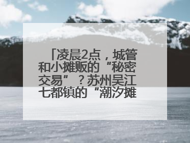 凌晨2点，城管和小摊贩的“秘密交易”？苏州吴江七都镇的“潮汐摊区”让城市管理有了人情味