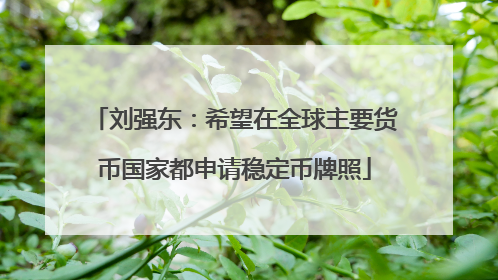刘强东：希望在全球主要货币国家都申请稳定币牌照
