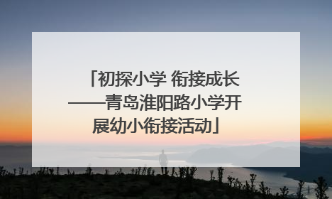 初探小学 衔接成长——青岛淮阳路小学开展幼小衔接活动