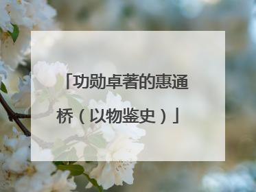 功勋卓著的惠通桥（以物鉴史）