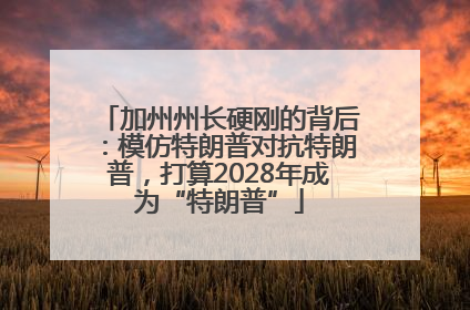加州州长硬刚的背后：模仿特朗普对抗特朗普，打算2028年成为“特朗普”