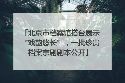 北京市档案馆搭台展示“戏韵悠长”，一批珍贵档案京剧剧本公开
