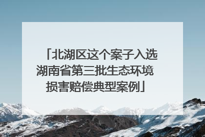 北湖区这个案子入选湖南省第三批生态环境损害赔偿典型案例