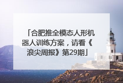 合肥推全模态人形机器人训练方案，请看《浪尖周报》第29期
