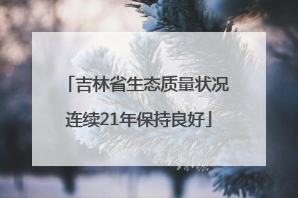 吉林省生态质量状况连续21年保持良好