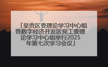 呈贡区委理论学习中心组暨数字经济开发区党工委理论学习中心组举行2025年第七次学习会议