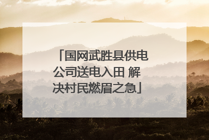 国网武胜县供电公司送电入田 解决村民燃眉之急