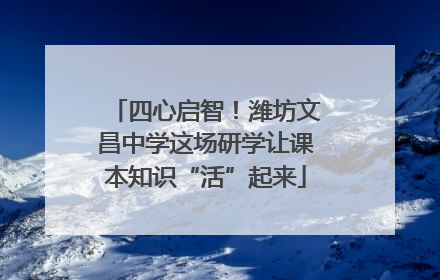 四心启智！潍坊文昌中学这场研学让课本知识“活”起来