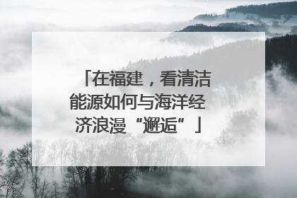 在福建，看清洁能源如何与海洋经济浪漫“邂逅”