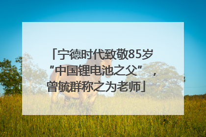 宁德时代致敬85岁“中国锂电池之父”，曾毓群称之为老师