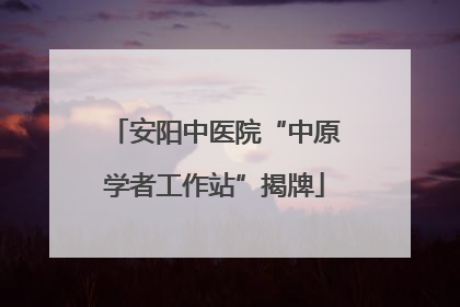 安阳中医院“中原学者工作站”揭牌