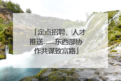 定点招聘、人才推送……东西部协作共谋致富路