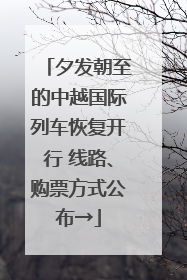 夕发朝至的中越国际列车恢复开行 线路、购票方式公布→