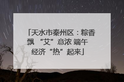 天水市秦州区：粽香飘 “艾”意浓 端午经济“热”起来