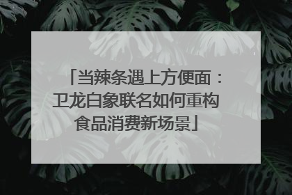 当辣条遇上方便面：卫龙白象联名如何重构食品消费新场景