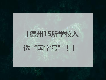 德州15所学校入选“国字号”！