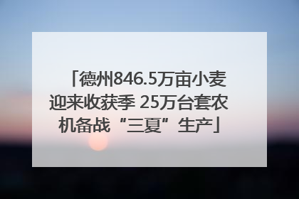 德州846.5万亩小麦迎来收获季 25万台套农机备战“三夏”生产