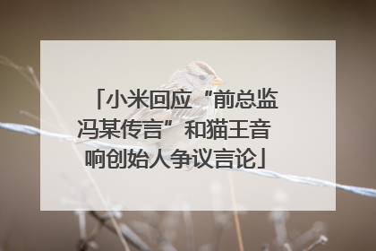 小米回应“前总监冯某传言”和猫王音响创始人争议言论
