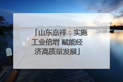山东嘉祥：实施工业倍增 赋能经济高质量发展