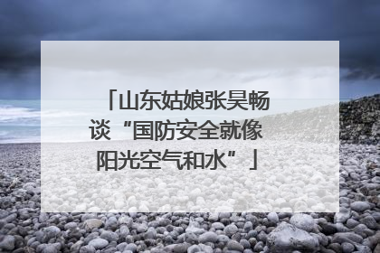 山东姑娘张昊畅谈“国防安全就像阳光空气和水”