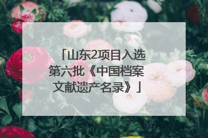 山东2项目入选第六批《中国档案文献遗产名录》