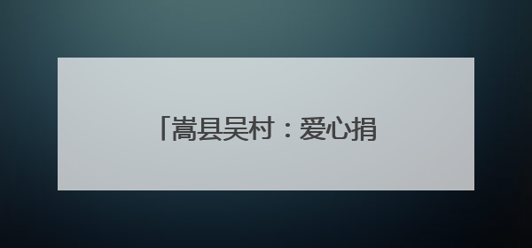 嵩县吴村：爱心捐赠情暖“六一”