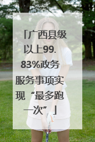 广西县级以上99.83%政务服务事项实现“最多跑一次”