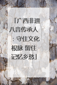 广西非遗八音传承人：守住文化根脉 留住记忆乡愁