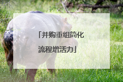 并购重组简化流程增活力