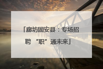 廊坊固安县：专场招聘 “职”通未来