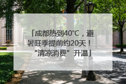成都热到40℃，避暑旺季提前约20天！“清凉消费”升温