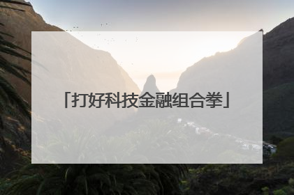 打好科技金融组合拳