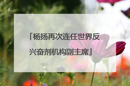 杨扬再次连任世界反兴奋剂机构副主席