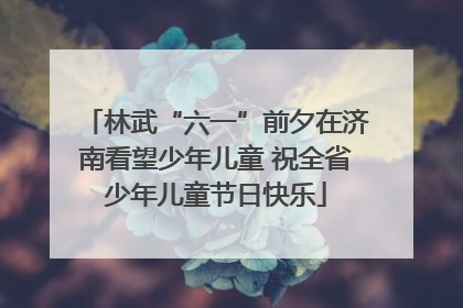 林武“六一”前夕在济南看望少年儿童 祝全省少年儿童节日快乐