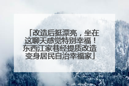 改造后挺漂亮，坐在这聊天感觉特别幸福！东西江家巷经提质改造变身居民自治幸福家