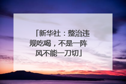 新华社：整治违规吃喝，不是一阵风不能一刀切