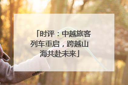 时评：中越旅客列车重启，跨越山海共赴未来