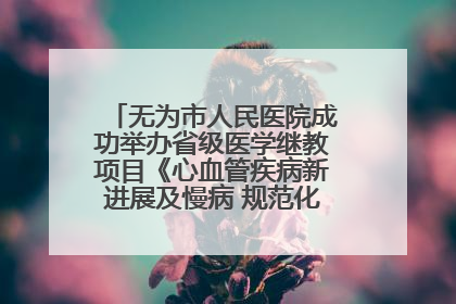 无为市人民医院成功举办省级医学继教项目《心血管疾病新进展及慢病 规范化诊疗》培训班