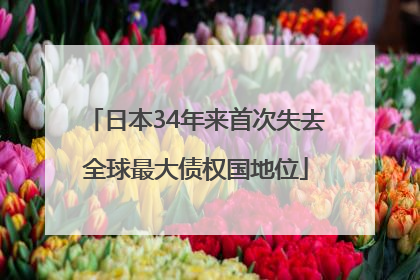 日本34年来首次失去全球最大债权国地位