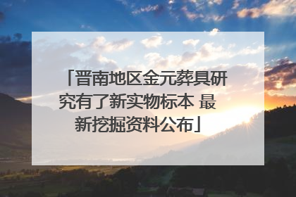 晋南地区金元葬具研究有了新实物标本 最新挖掘资料公布