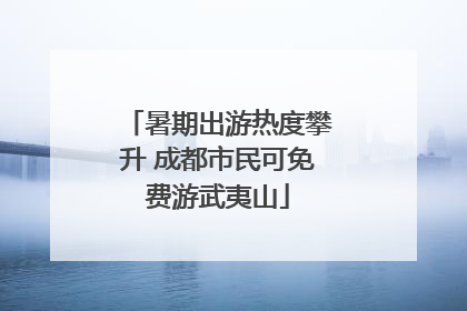 暑期出游热度攀升 成都市民可免费游武夷山