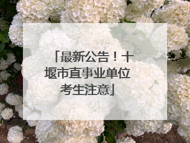 最新公告！十堰市直事业单位考生注意