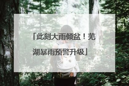 此刻大雨倾盆！芜湖暴雨预警升级
