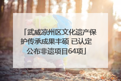 武威凉州区文化遗产保护传承成果丰硕 已认定公布非遗项目64项