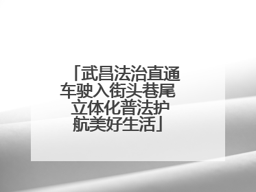 武昌法治直通车驶入街头巷尾 立体化普法护航美好生活