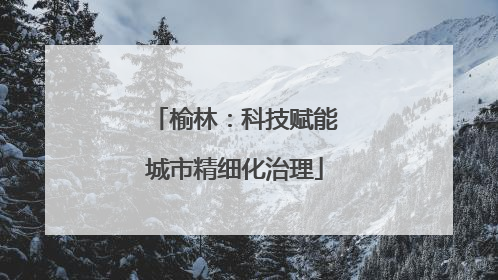 榆林：科技赋能城市精细化治理