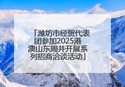 潍坊市经贸代表团参加2025港澳山东周并开展系列招商洽谈活动