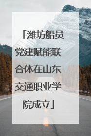 潍坊船员党建赋能联合体在山东交通职业学院成立