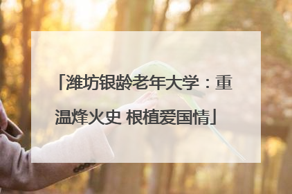 潍坊银龄老年大学：重温烽火史 根植爱国情